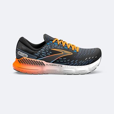 Zapatillas Running Brooks Glycerin GTS 20 Hombre Negras/Azules/Naranjas | ETV350189