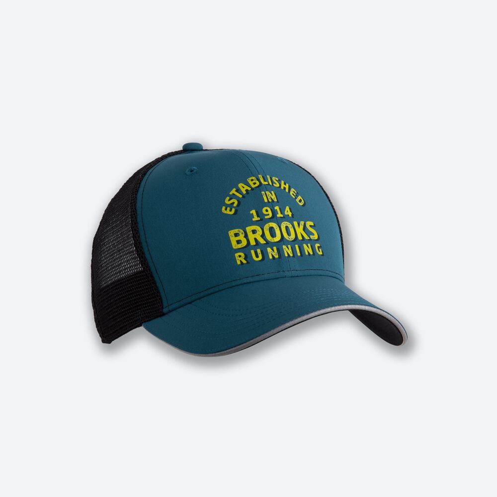 Sombreros Brooks Discovery Trucker Hombre Verde Oscuro | QHJ956104