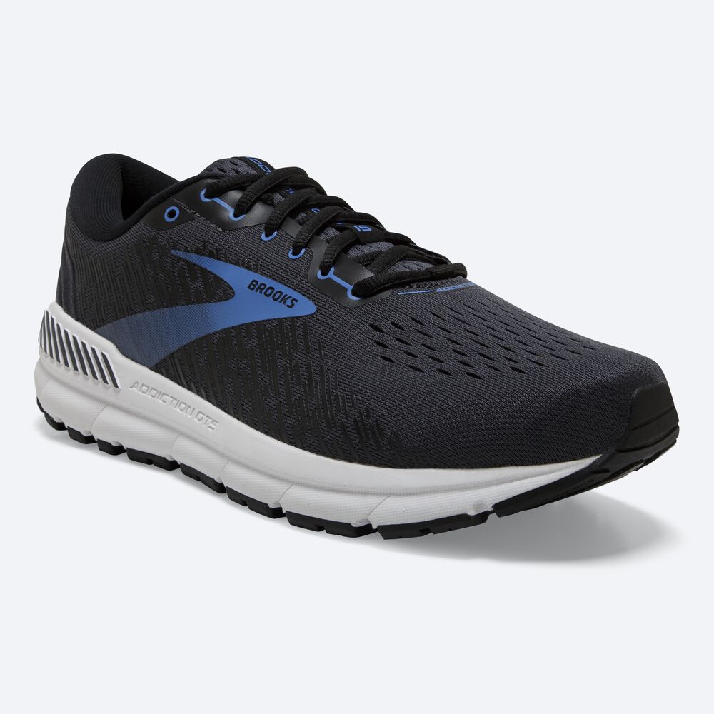 Zapatillas Running Brooks Addiction GTS 15 Hombre Negras/Azules | LVS962105