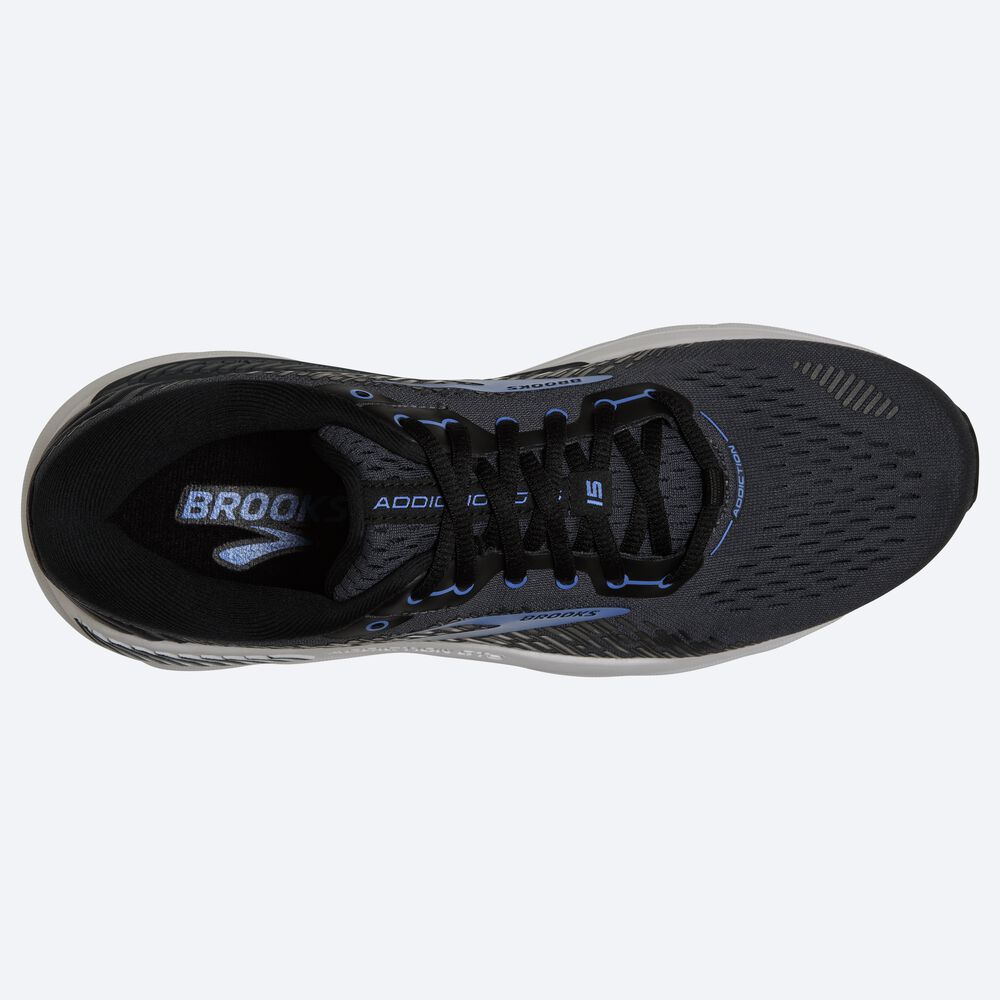 Zapatillas Running Brooks Addiction GTS 15 Hombre Negras/Azules | LVS962105