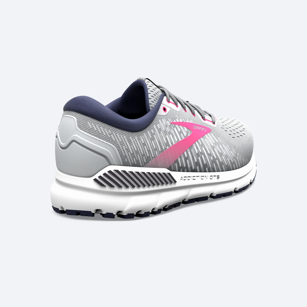 Zapatillas Running Brooks Addiction GTS 15 Mujer Gris/Azul Marino/Rosas | UPY583196