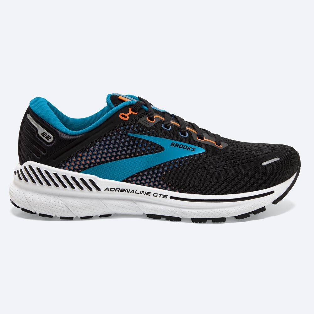 Zapatillas Running Brooks Adrenaline GTS 22 Hombre Negras/Azules/Naranjas | GLR913025