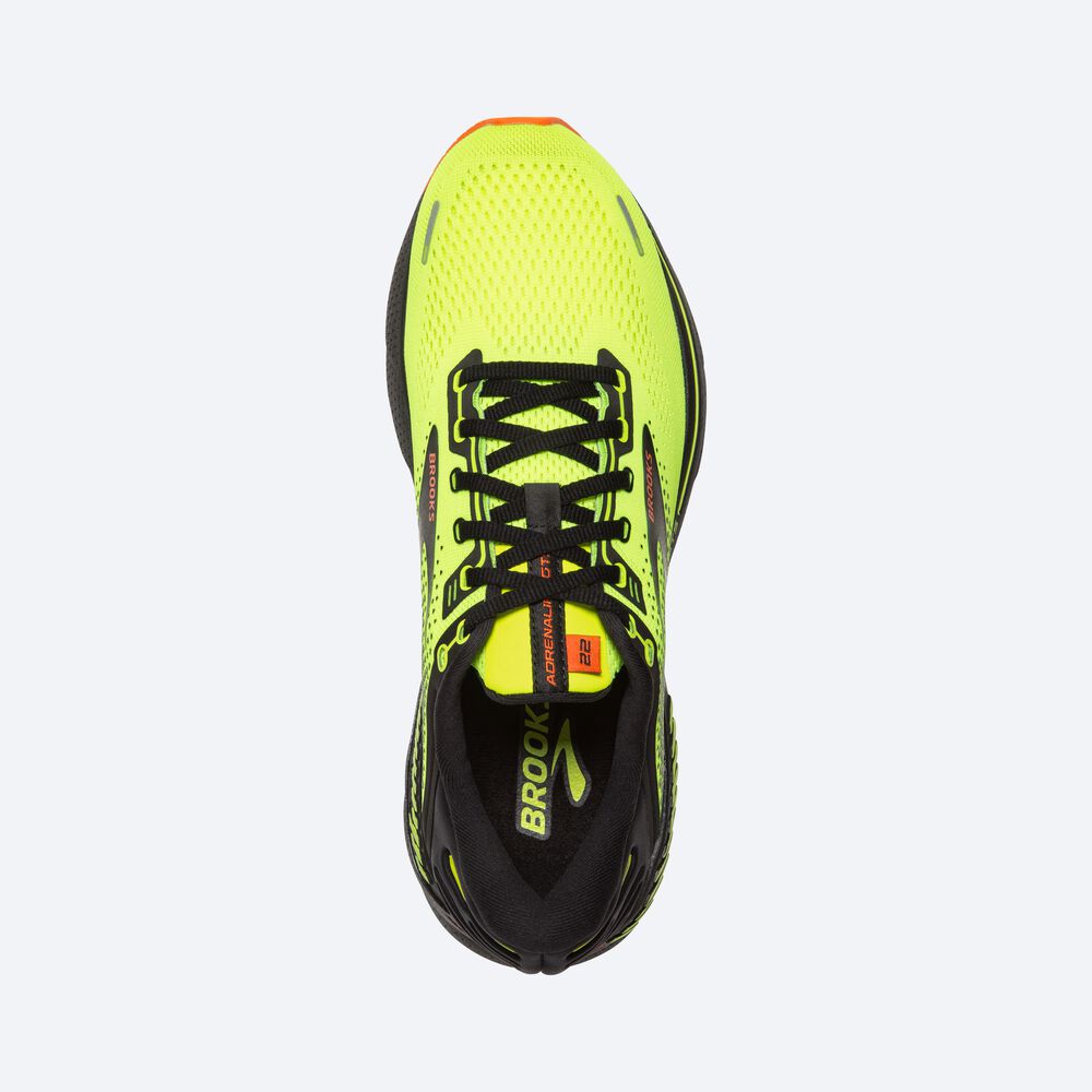 Zapatillas Running Brooks Adrenaline GTS 22 Hombre Amarillo/Negras | JLS926538