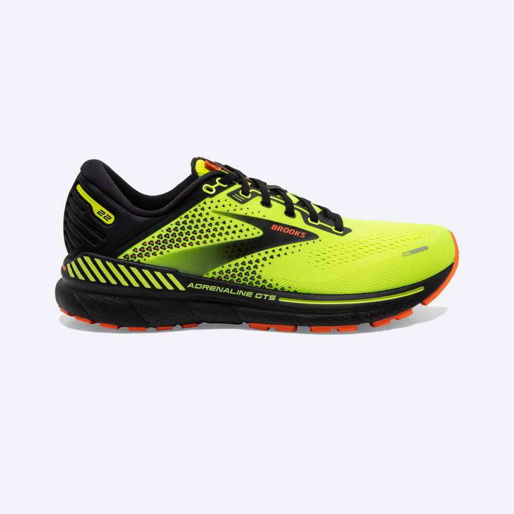 Zapatillas Running Brooks Adrenaline GTS 22 Hombre Amarillo/Negras | JLS926538