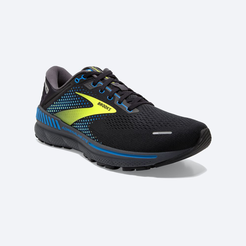 Zapatillas Running Brooks Adrenaline GTS 22 Hombre Negras/Azules | NFS602714