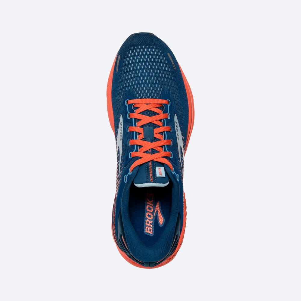 Zapatillas Running Brooks Adrenaline GTS 22 Hombre Azules/Azules Claro/Naranjas | QVJ863150