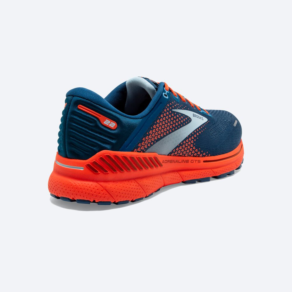 Zapatillas Running Brooks Adrenaline GTS 22 Hombre Azules/Azules Claro/Naranjas | QVJ863150