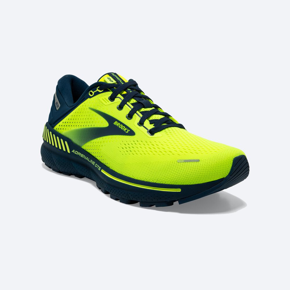 Zapatillas Running Brooks Adrenaline GTS 22 Hombre Amarillo/Azul Marino | QZK894756