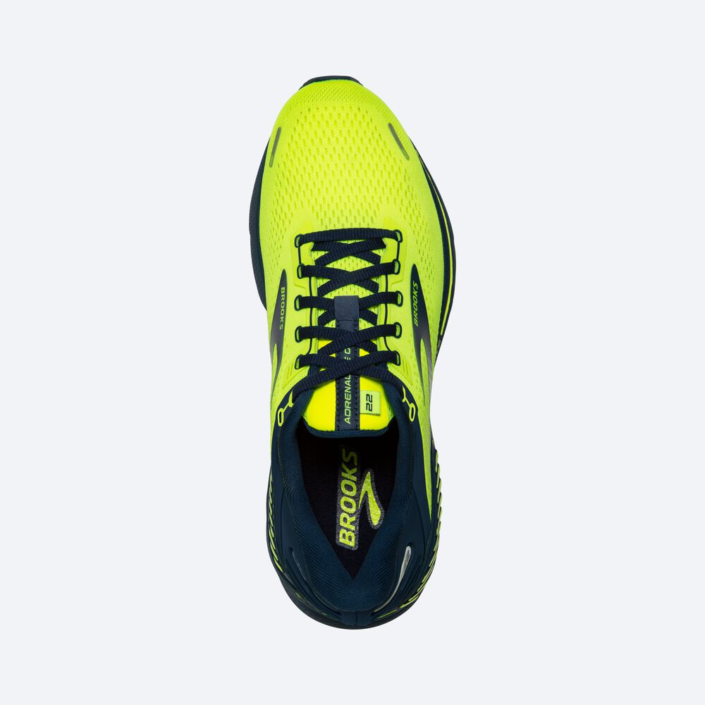 Zapatillas Running Brooks Adrenaline GTS 22 Hombre Amarillo/Azul Marino | QZK894756