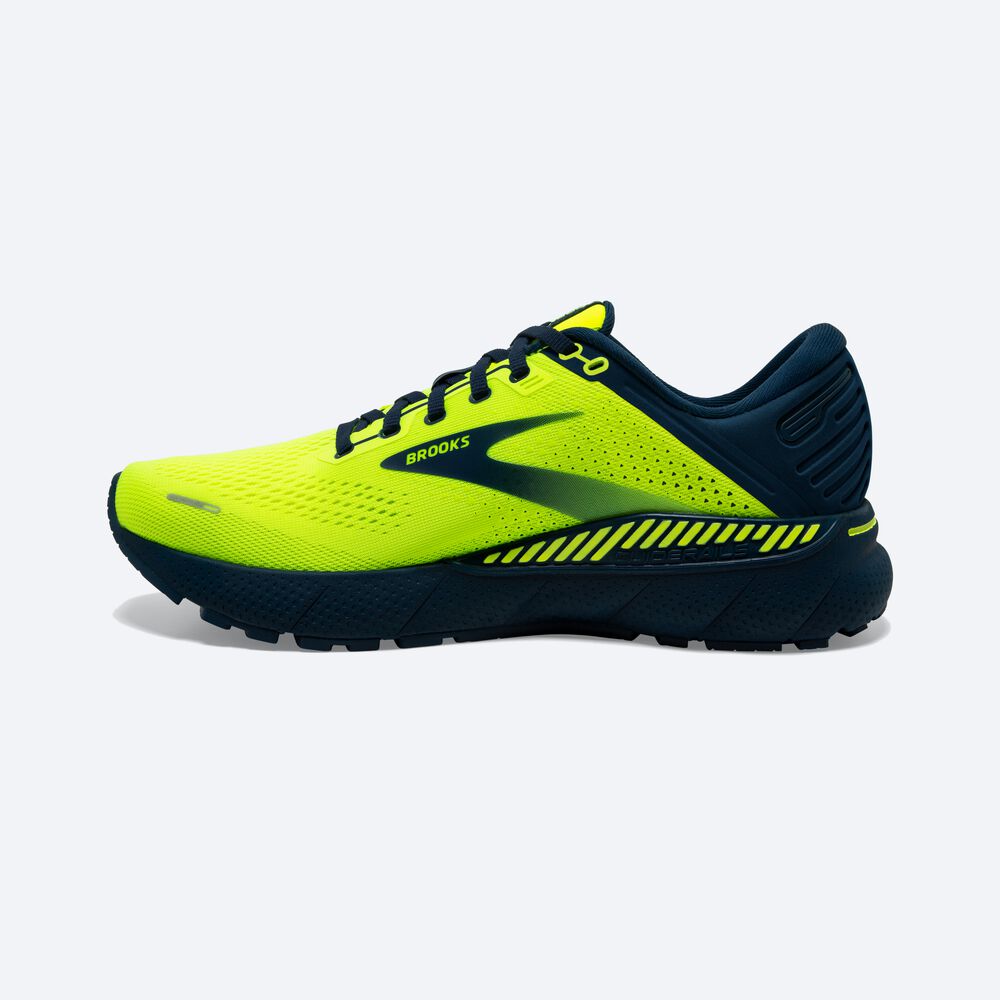 Zapatillas Running Brooks Adrenaline GTS 22 Hombre Amarillo/Azul Marino | QZK894756