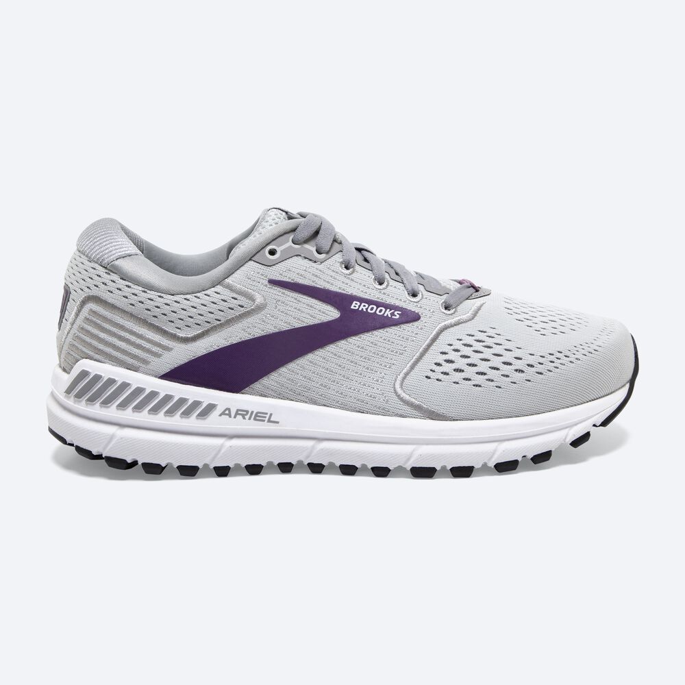 Zapatillas Running Brooks Ariel \'20 Mujer Gris/Moradas | JVH704295