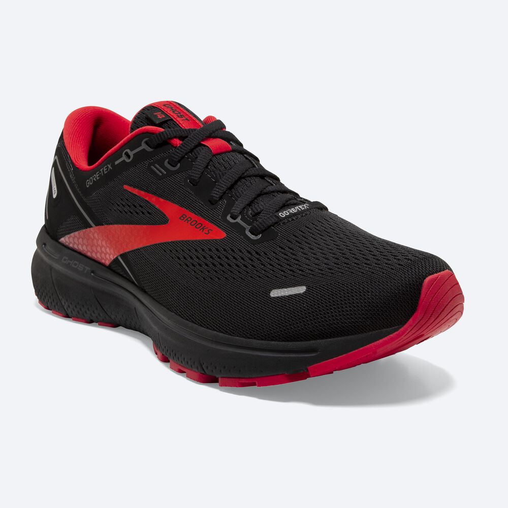 Zapatillas Running Brooks Ghost 14 GTX Hombre Negras/Rojas | HRE742950