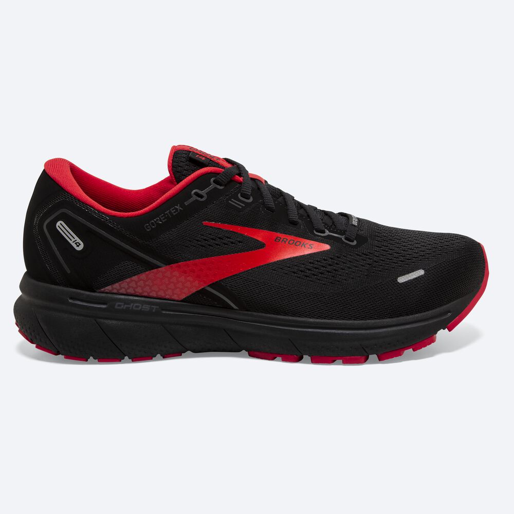 Zapatillas Running Brooks Ghost 14 GTX Hombre Negras/Rojas | HRE742950