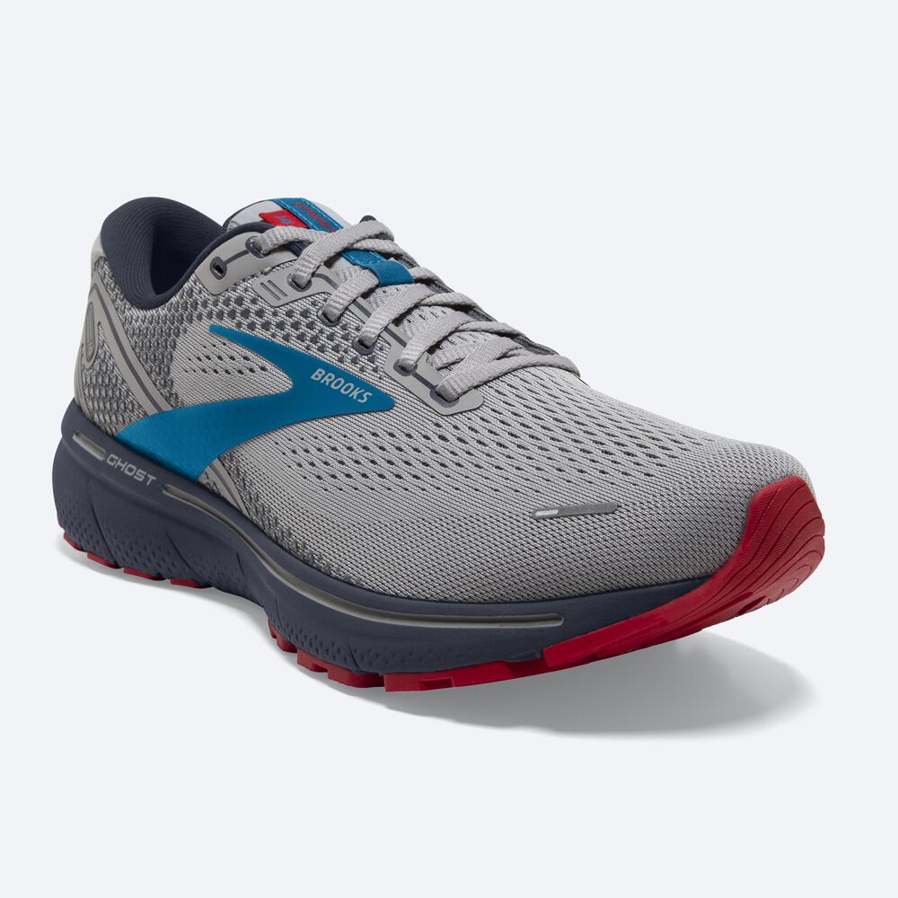 Zapatillas Running Brooks Ghost 14 Hombre Gris/Azules/Rojas | JDQ197268