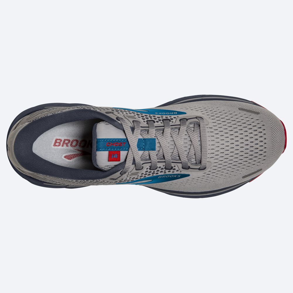 Zapatillas Running Brooks Ghost 14 Hombre Gris/Azules/Rojas | JDQ197268