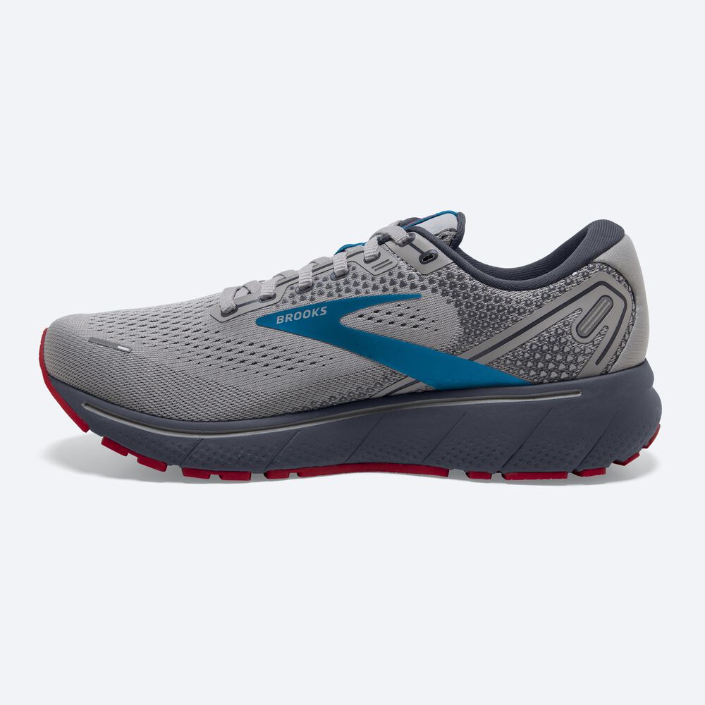 Zapatillas Running Brooks Ghost 14 Hombre Gris/Azules/Rojas | JDQ197268