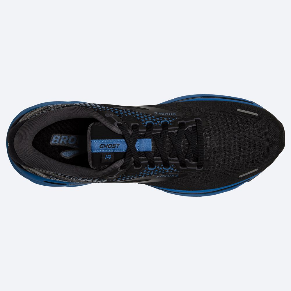 Zapatillas Running Brooks Ghost 14 Hombre Negras/Azules | XIF794205