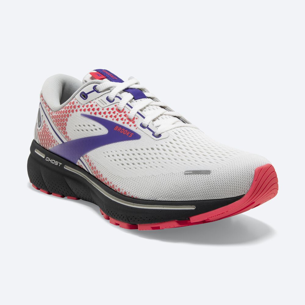 Zapatillas Running Brooks Ghost 14 Mujer Blancas/Moradas/Coral | CFT392780