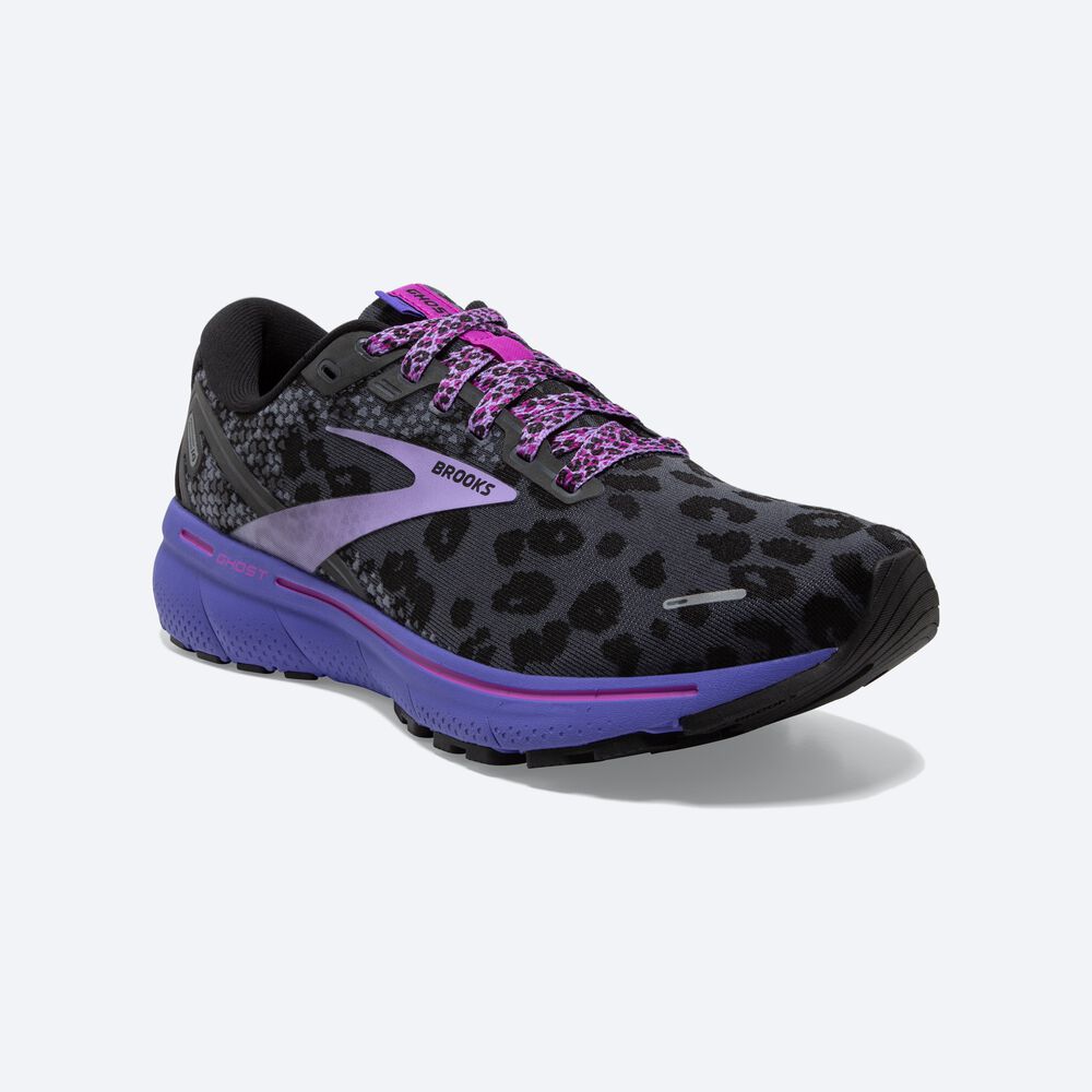 Zapatillas Running Brooks Ghost 14 Mujer Negras/Moradas | FWB902678