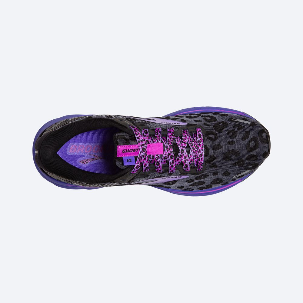 Zapatillas Running Brooks Ghost 14 Mujer Negras/Moradas | FWB902678