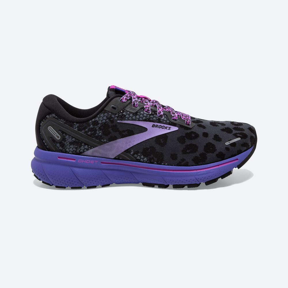 Zapatillas Running Brooks Ghost 14 Mujer Negras/Moradas | FWB902678