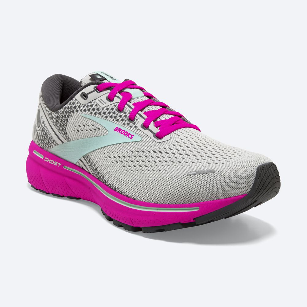 Zapatillas Running Brooks Ghost 14 Mujer Gris/Verde/Rosas | MRD741298