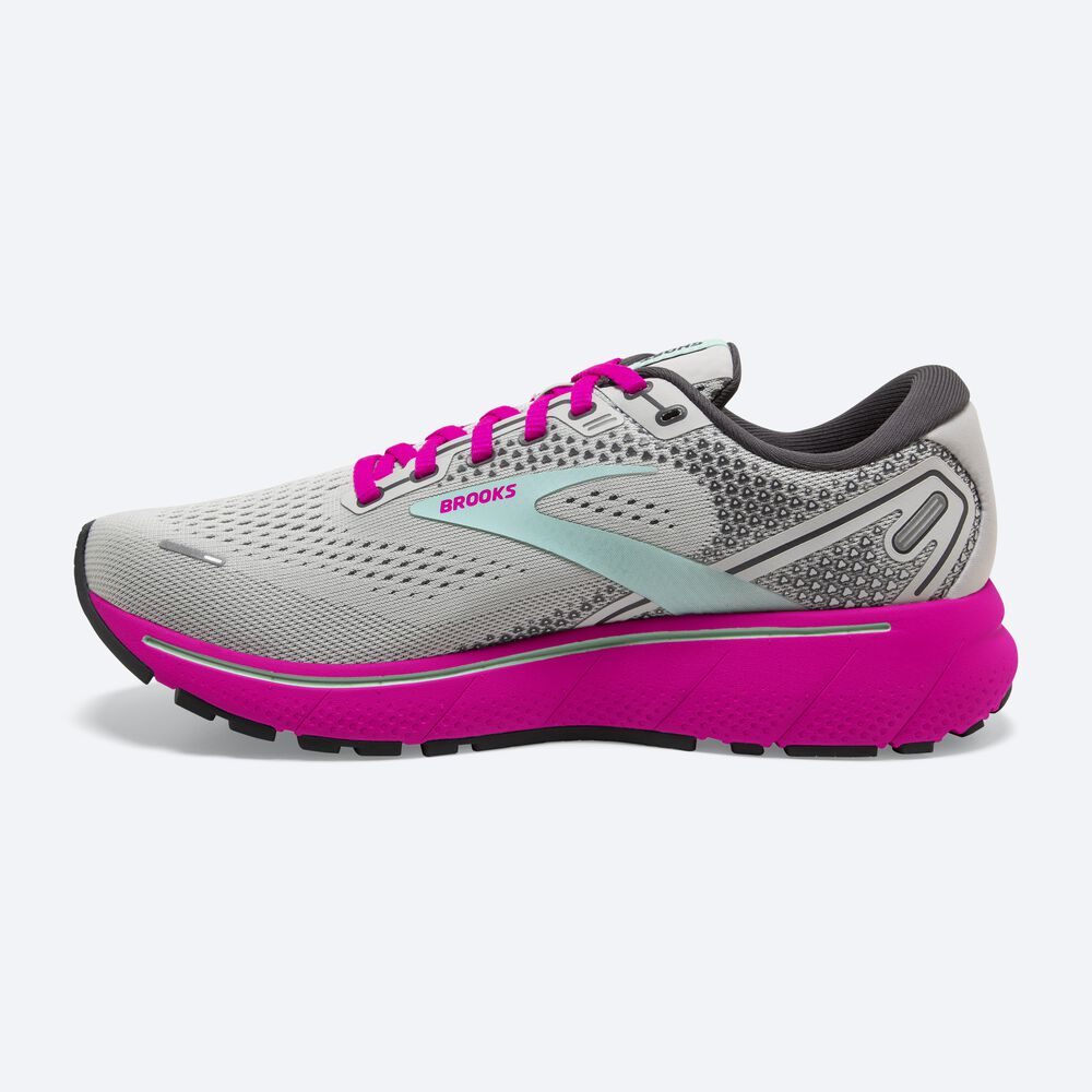 Zapatillas Running Brooks Ghost 14 Mujer Gris/Verde/Rosas | MRD741298