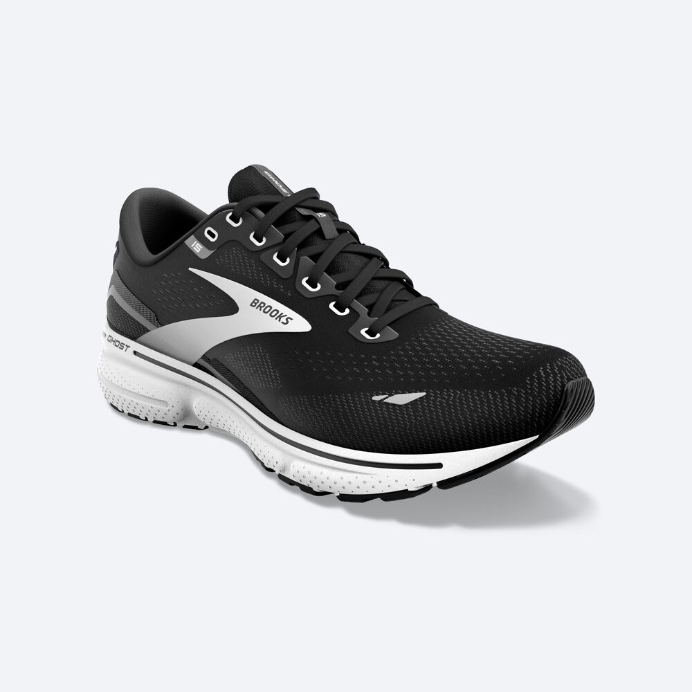 Zapatillas Running Brooks Ghost 15 Hombre Negras/Blancas | CRZ316952