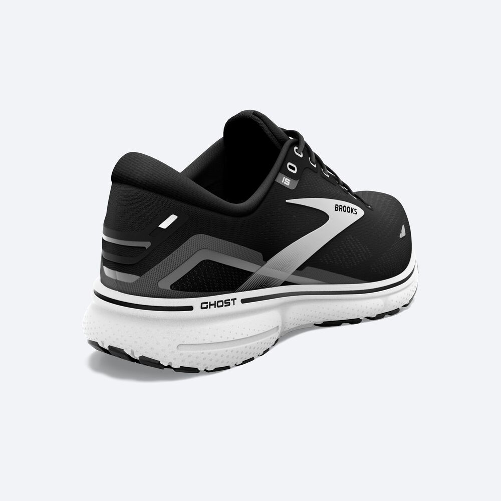 Zapatillas Running Brooks Ghost 15 Hombre Negras/Blancas | CRZ316952