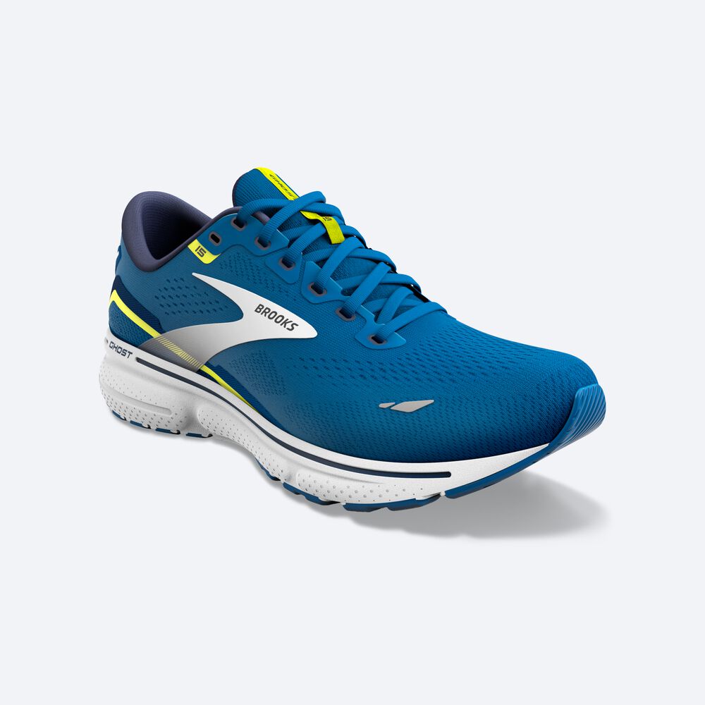 Zapatillas Running Brooks Ghost 15 Hombre Azules/Blancas | ICD104567