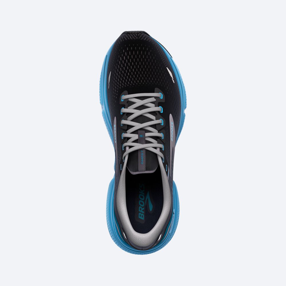 Zapatillas Running Brooks Ghost 15 Hombre Negras/Azules | KZU563490