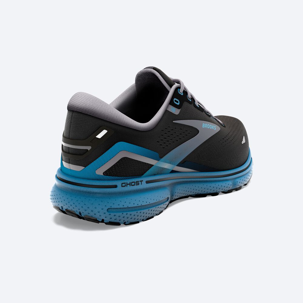 Zapatillas Running Brooks Ghost 15 Hombre Negras/Azules | KZU563490