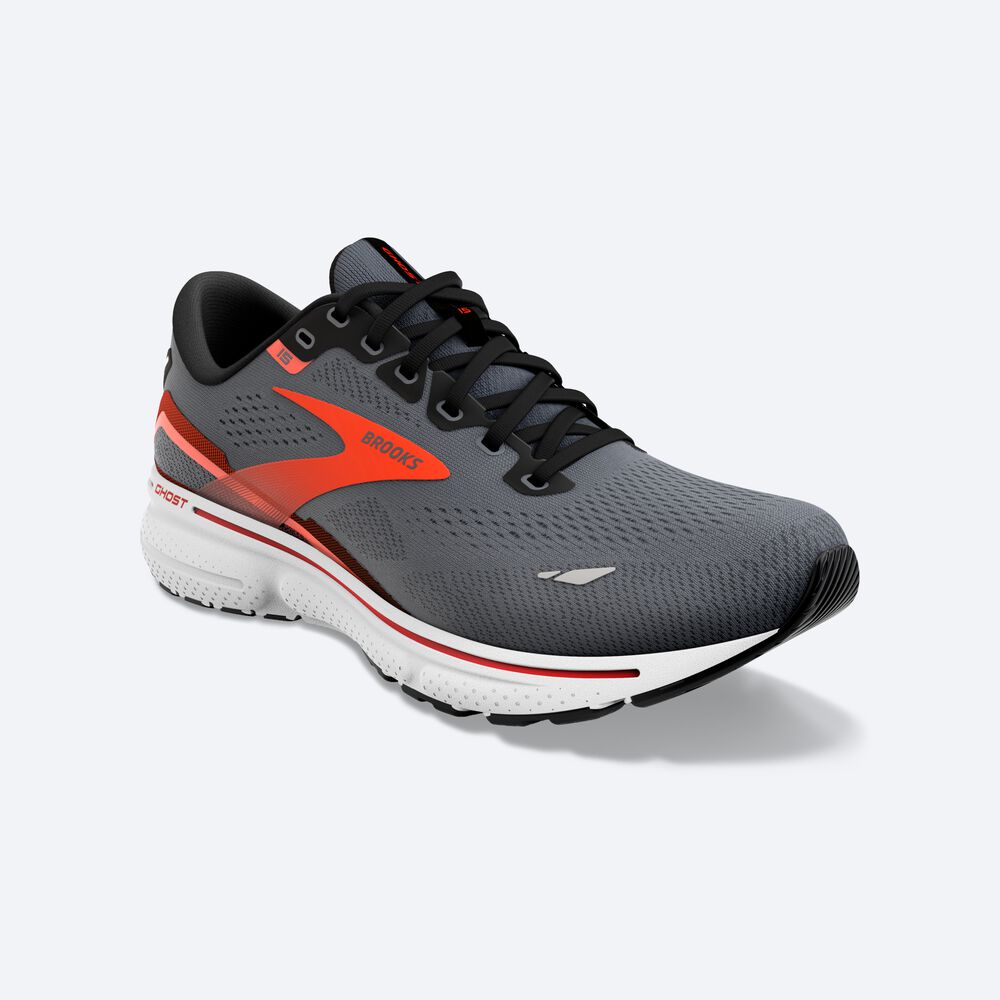 Zapatillas Running Brooks Ghost 15 Hombre Negras/Naranjas | MLR560271