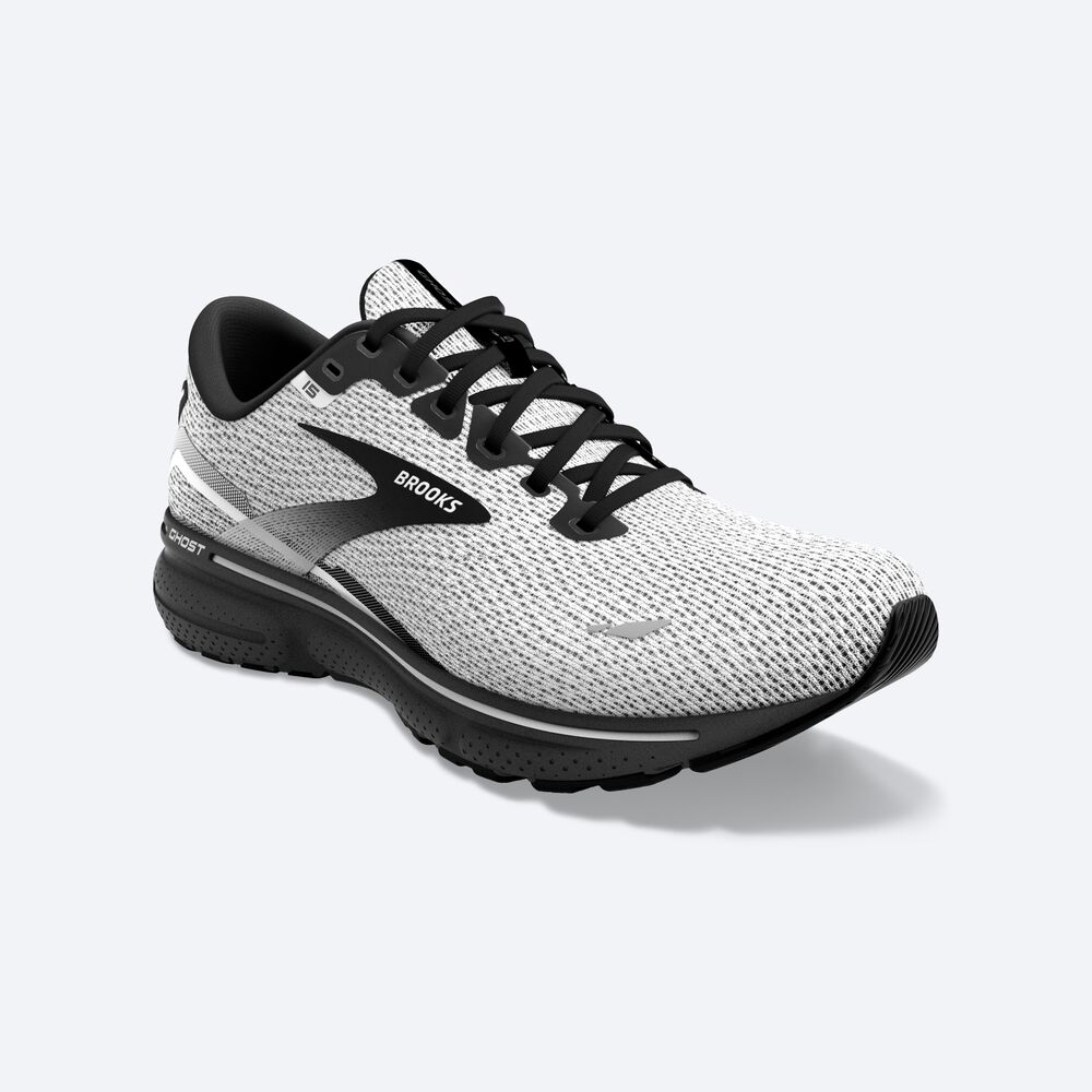 Zapatillas Running Brooks Ghost 15 Hombre Blancas/Negras | PHD609824