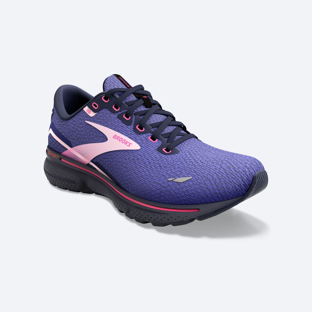 Zapatillas Running Brooks Ghost 15 Mujer Azules/Azul Marino/Rosas | FXR596432