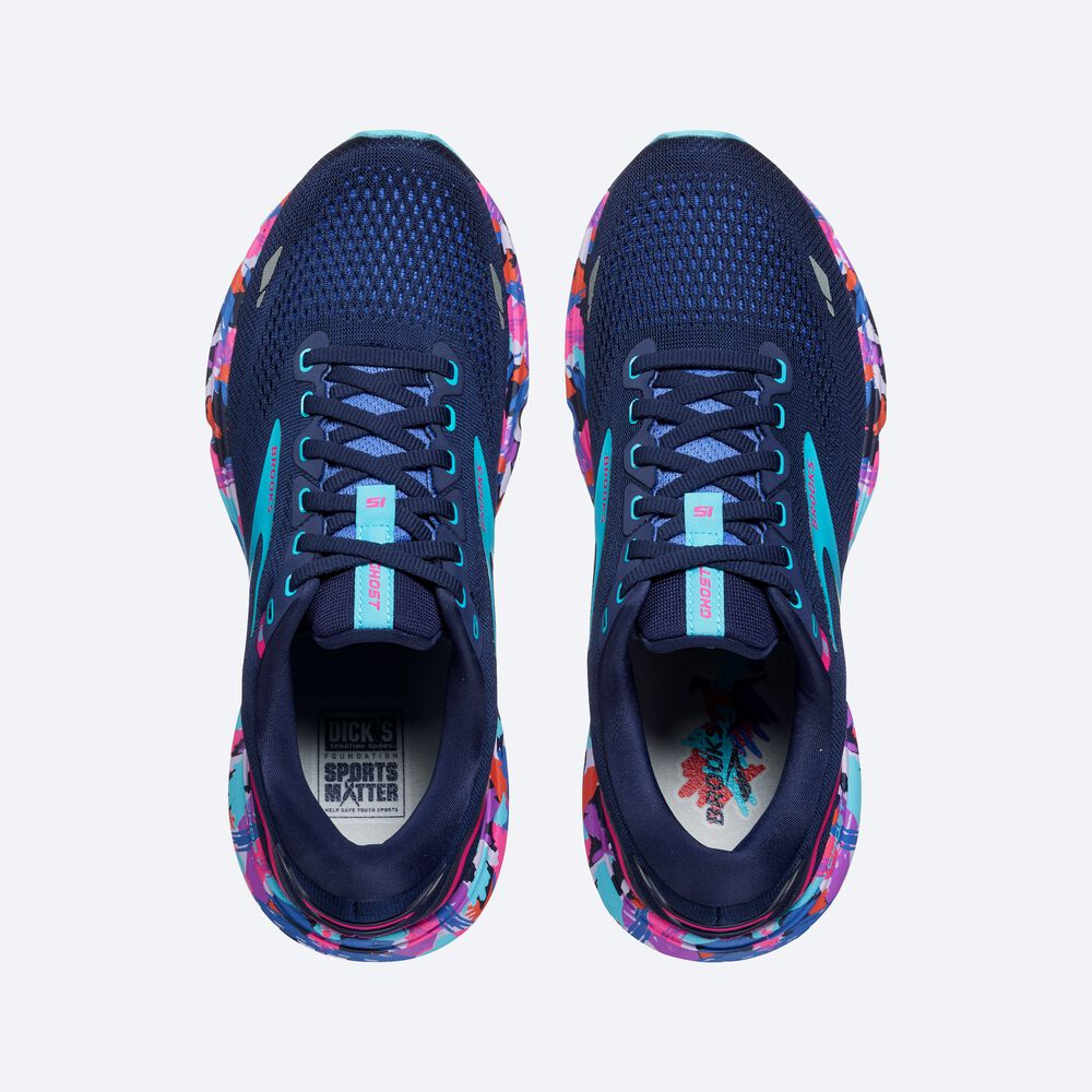 Zapatillas Running Brooks Ghost 15 Mujer Azules/Rosas | JUK823549