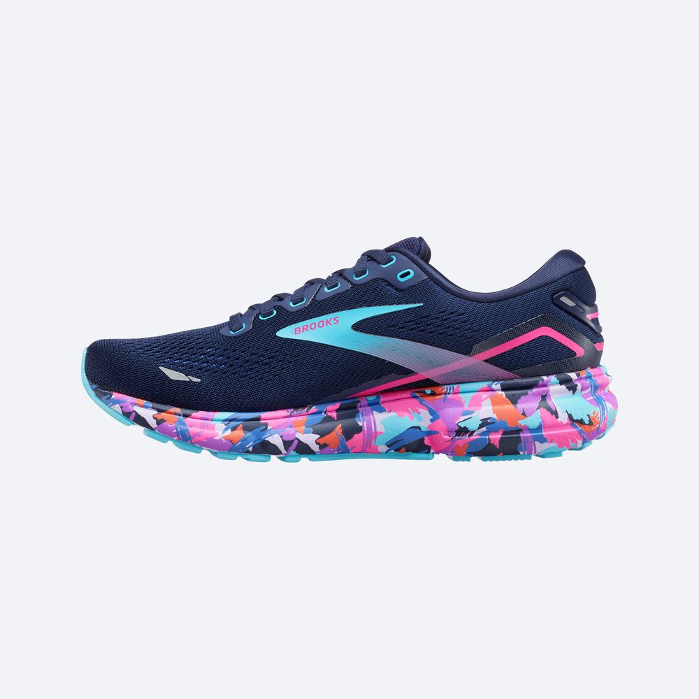 Zapatillas Running Brooks Ghost 15 Mujer Azules/Rosas | JUK823549