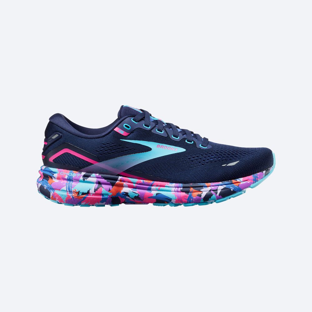 Zapatillas Running Brooks Ghost 15 Mujer Azules/Rosas | JUK823549