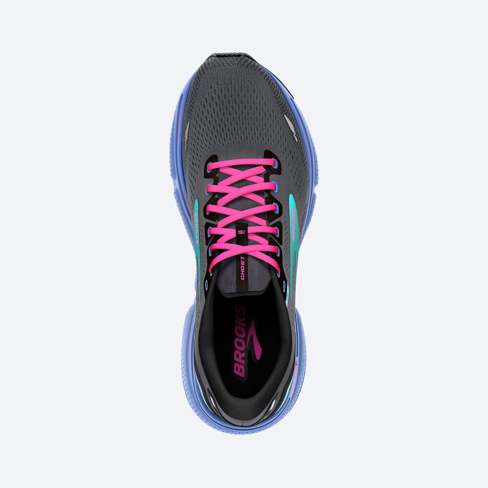 Zapatillas Running Brooks Ghost 15 Mujer Negras/Azules | WBE192706