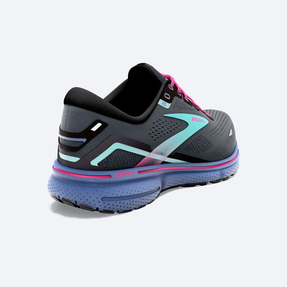 Zapatillas Running Brooks Ghost 15 Mujer Negras/Azules | WBE192706