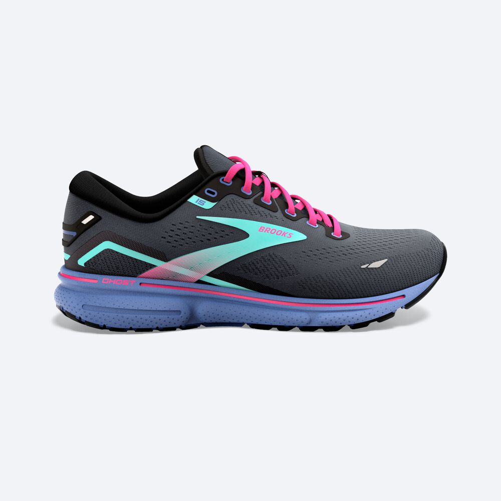 Zapatillas Running Brooks Ghost 15 Mujer Negras/Azules | WBE192706