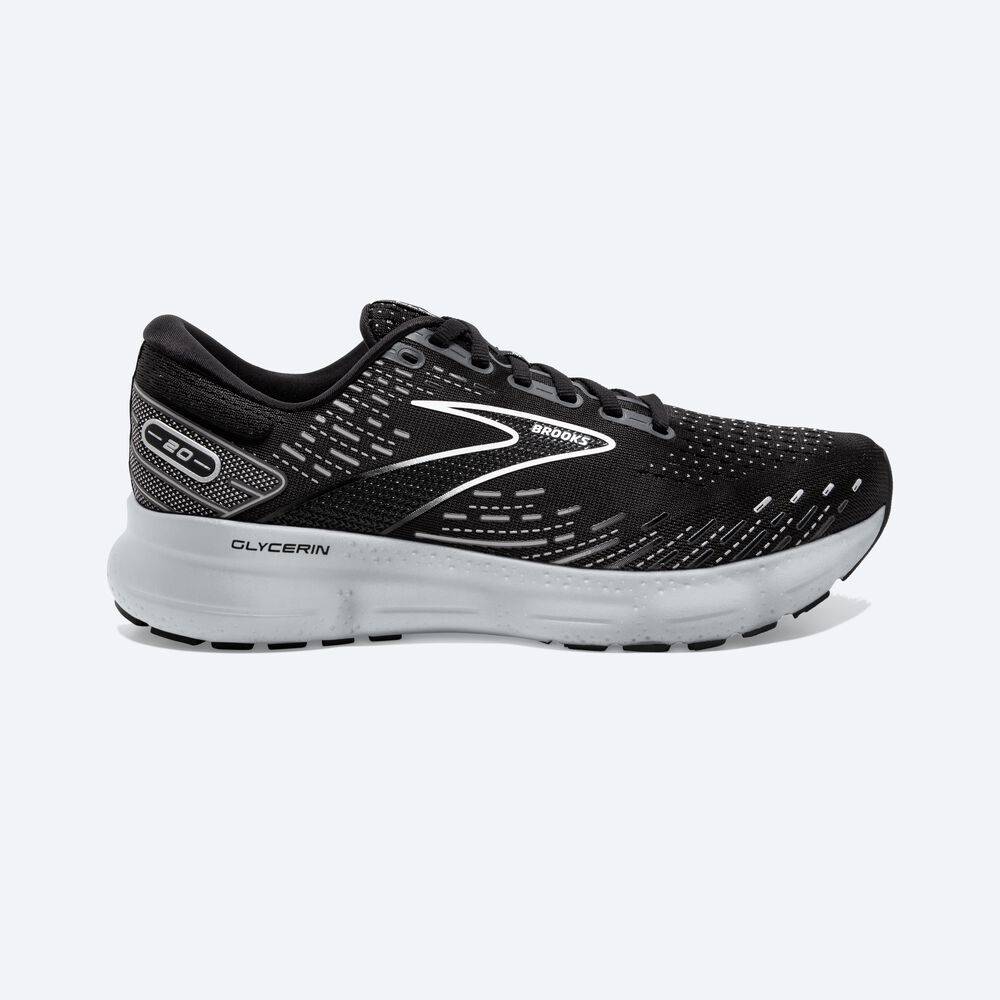 Zapatillas Running Brooks Glycerin 20 Hombre Negras/Blancas | EWO154628