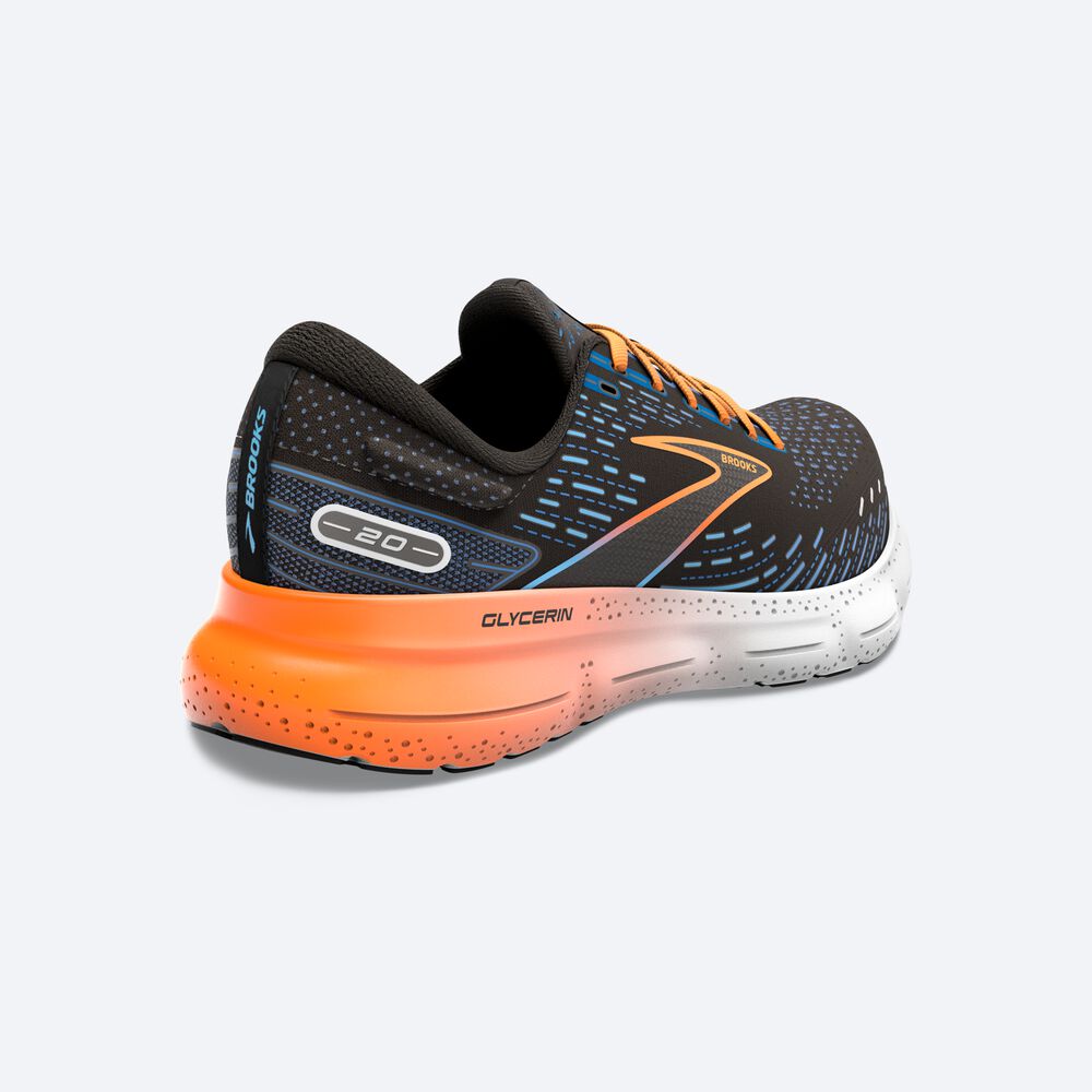 Zapatillas Running Brooks Glycerin 20 Hombre Negras/Azules/Naranjas | HDR736852