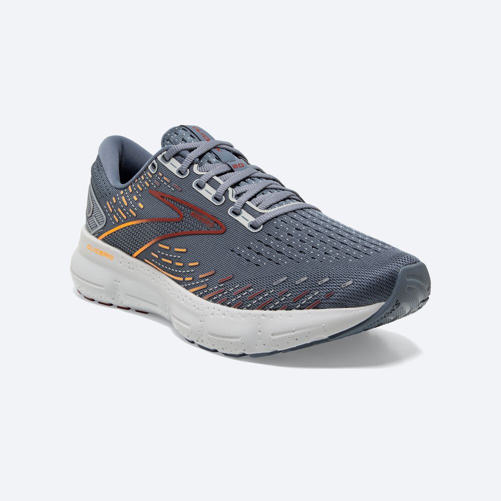 Zapatillas Running Brooks Glycerin 20 Hombre Gris/Rojas/Naranjas | HYU628705