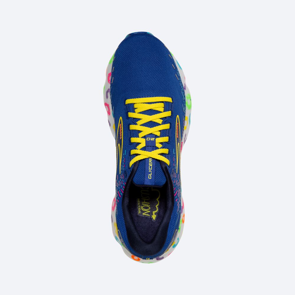 Zapatillas Running Brooks Glycerin 20 Hombre Azules/Azul Marino/Amarillo | OKE085419