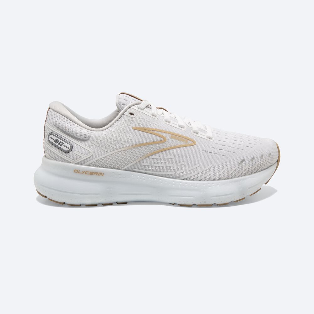 Zapatillas Running Brooks Glycerin 20 Hombre Blancas/Kaki | VGY706893