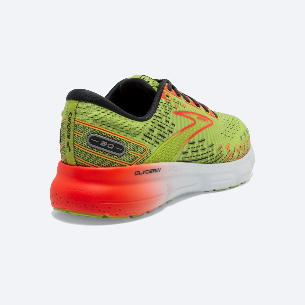 Zapatillas Running Brooks Glycerin 20 Hombre Verde Claro/Rojas | VUR327016