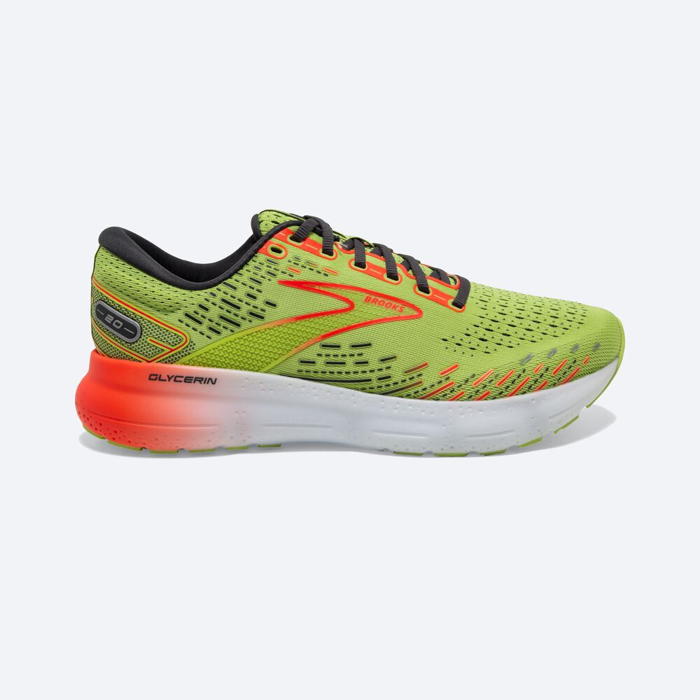 Zapatillas Running Brooks Glycerin 20 Hombre Verde Claro/Rojas | VUR327016