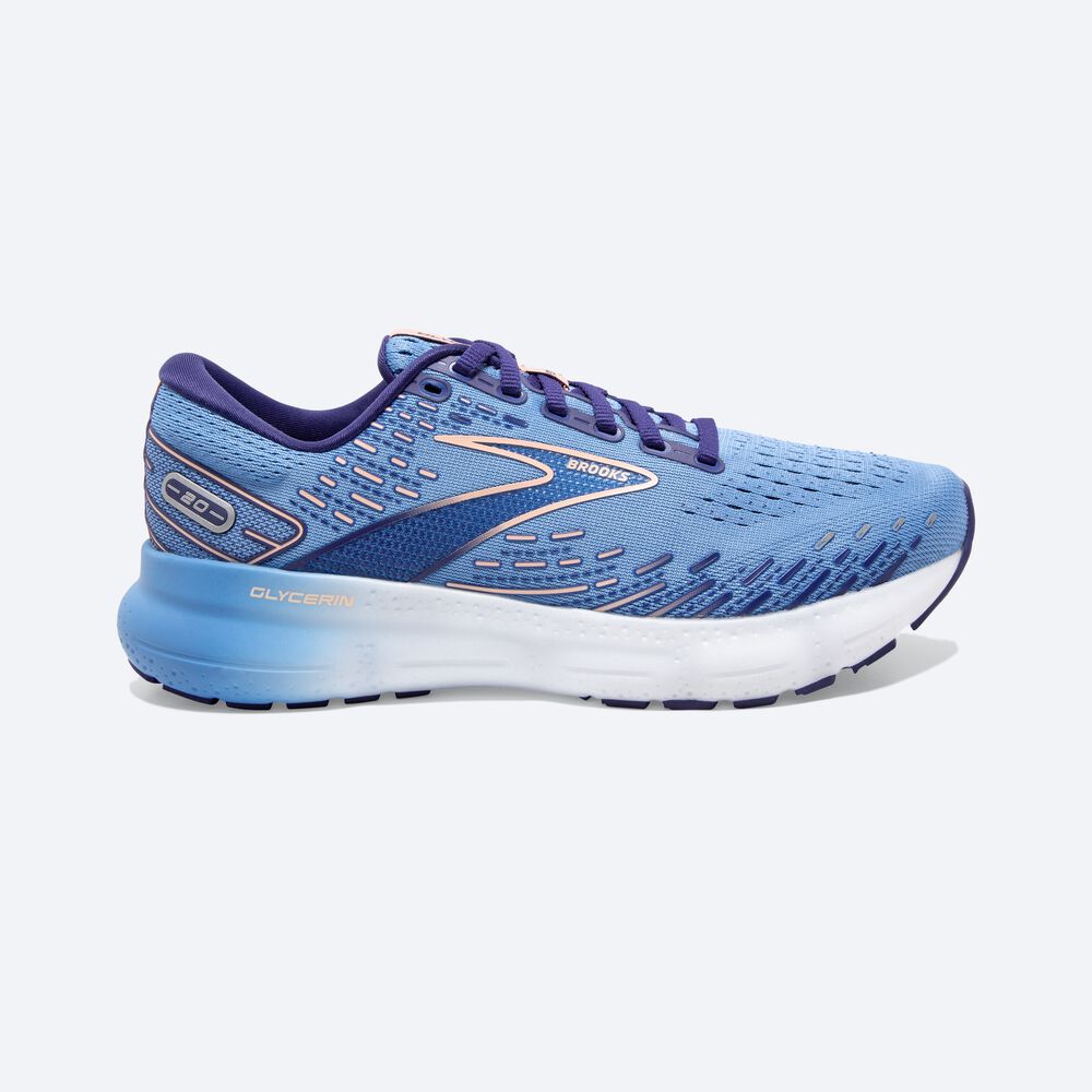 Zapatillas Running Brooks Glycerin 20 Mujer Azules/Blancas | DBK685720