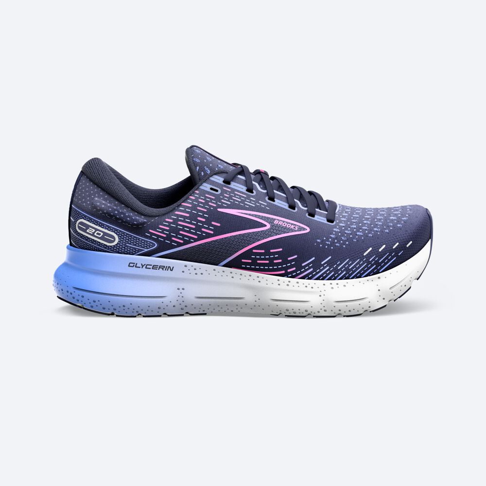 Zapatillas Running Brooks Glycerin 20 Mujer Azul Marino/Azules/Rosas | FMJ648139